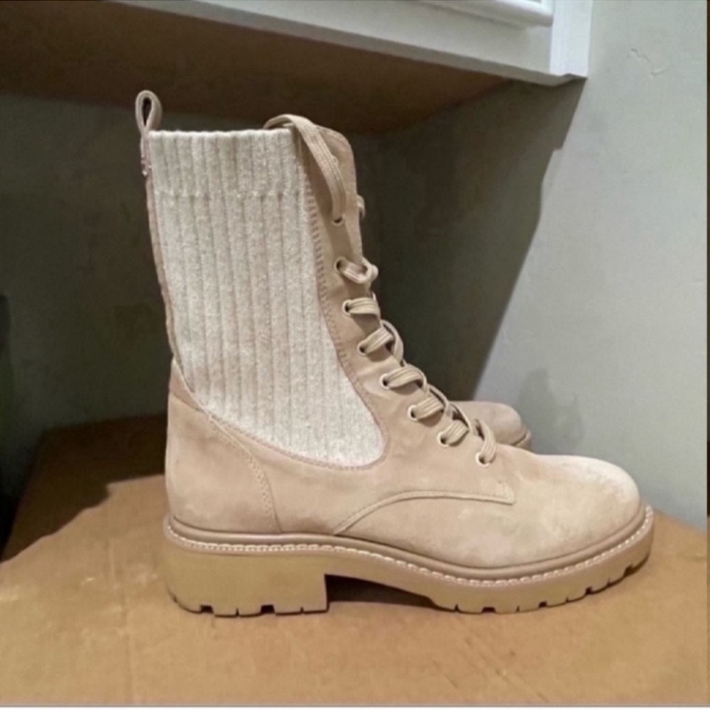 Sam Edelman Lydell Mixed Media Combat Boot s 8.5